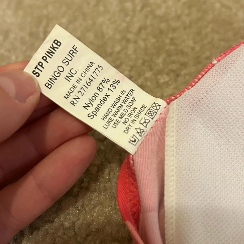 Ing Pink and Red Striped Bikini - Picture 5 of 6